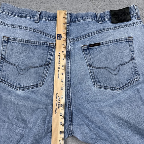 Harley-Davidson Jeans Mens 42x34 Blue Straight Leg Denim Distressed Motorcycle - Picture 13 of 15